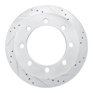 Chevrolet Silverado 3500 HD Brake Rotor (1) - Rear Right - R1 Concepts - Drilled & Slotted - Silver - `20-`25